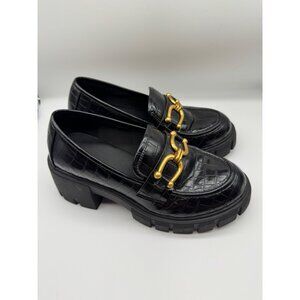 Torrid Black Chunky Loafer with Hardware Slip On Women Size 8WW WW